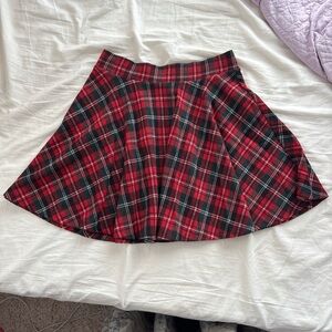 Plaid Red and Black Women's Skirt